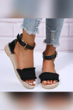Open Toe One Band Color Block Flat Sandals