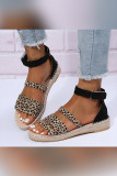 Leopard Print Strappy Flat Sandals Unishe Wholesale