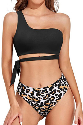 Single Shoulder 2pcs Tank High Waist Bikini Set Unishe Wholesale