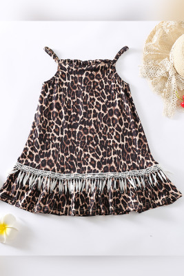 Girls Sleeveless Leopard Spaghetti Dress Unishe Wholesale