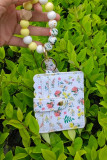 Beads and Ring Keychain Card Holder 