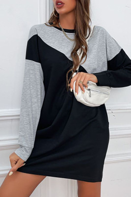 Colorblock Patchwork Sweatshirt Dress Unishe Wholesale