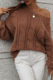Solid Color Cable Knit Pullover Sweater Unishe Wholesale