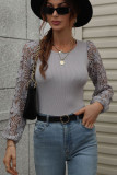 Hollow Out Lace Sleeves Knit Sweaters