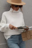 Plain Turtle Neck Pullover Sweaters