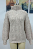 Plain Turtle Neck Pullover Sweaters