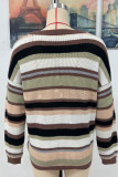 Colorful Stripes Colorblock Knitting Pullover Sweater
