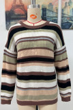 Colorful Stripes Colorblock Knitting Pullover Sweater