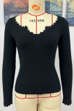 Plain V Neck Knitting Pullover Sweater