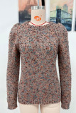 Colorful Spotted Knit Pullover Sweater