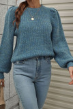 Plain Puffy Sleeves Pullover Sweaters