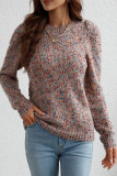 Colorful Spotted Knit Pullover Sweater