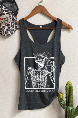 Skeleton Death Before Decaf Skeleton Drink Coffee Tank Top Unishe Wholesale