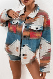 Aztec Print Pocketed Button Up Shackets