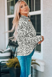Leopard Cold Shoulder Long Sleeve Top