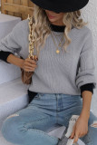 Plain Round Neck Knit Pullover Sweaters