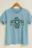 Cowhide Turquoise Thunderbird Graphic T-Shirt Unishe Wholesale