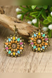Metal and Stone Western Round Earrings MOQ 5pcs