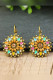 Metal and Stone Western Round Earrings MOQ 5pcs