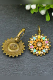 Metal and Stone Western Round Earrings MOQ 5pcs