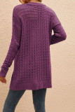 Plain Crochet Knit Open Sweater Cardigans