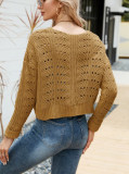 Plain Hollow Out Knit Open Sweater Cardigans