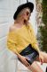 Plain Crochet Knit V Neck Pullover Sweaters