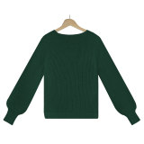 Plain Surplice V Neck Knit Sweaters