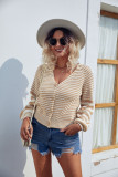 Stripe in Stripe Open Button Short Sweater Cardigans