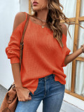 Plain Cold Shoulder Strappy Sweaters