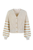 Stripe in Stripe Open Button Short Sweater Cardigans