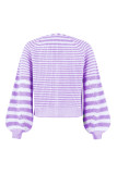 Stripe in Stripe Open Button Short Sweater Cardigans
