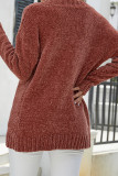 V Neck Plain Texture Knit Sweaters