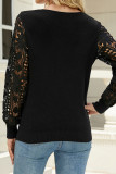 Crochet Lace Long Sleeves V Neck Knit Sweaters