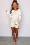 Floral Print Long Sleeve Top and Shorts Lounge Set