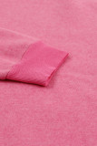 Rose Colorblock Long Sleeve Pullover Sweatshirt