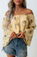 Yellow Bell Sleeves Floral Crop Top