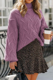 Turtleneck Long Sleeve Pullover Knitting Sweater 