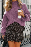 Turtleneck Long Sleeve Pullover Knitting Sweater 