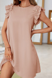Solid Color Sleeveless Ruffle Mini Dress 