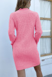 Hollow Out Beads V Neck Sweater Dress