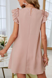 Solid Color Sleeveless Ruffle Mini Dress 