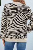 Zebra Stripes Print Long Sleeve Sweater 
