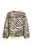 Zebra Stripes Print Long Sleeve Sweater 