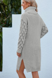 Tuetleneck Hollow Out Sleeve Knit Sweater Dress 