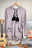Scream ghost face no you hang up first halloween Pockets Hooded Dress Unishe Wholesale
