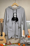 Scream ghost face no you hang up first halloween Pockets Hooded Dress Unishe Wholesale