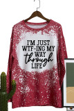 WTFing My Way Through Life Bleached Long Sleeves Top Unishe Wholesale