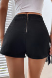 Black Tassel Denim Shorts 