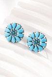 Turquoise Alloy and Stones Boho Earrings MOQ 5pcs